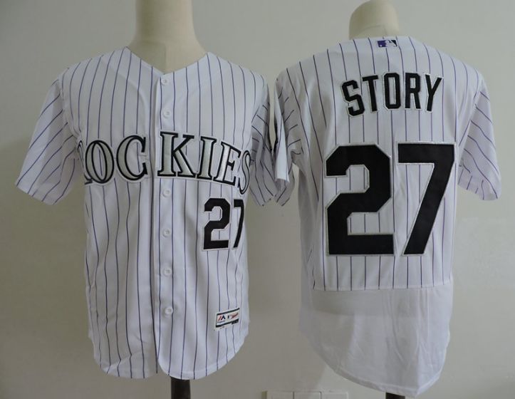 Men Colorado Rockies 27 Story White Elite MLB Jerseys